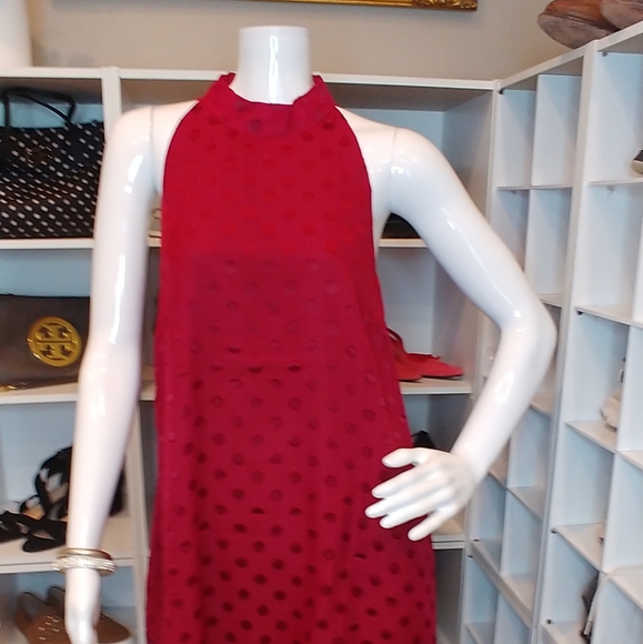 LOVERS + FRIENDS POLKA DOT MOCK NECK SHIFT DRESS M - Picture 4 of 8